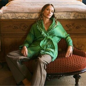 Eddy Green Fringed Belted Cardigan